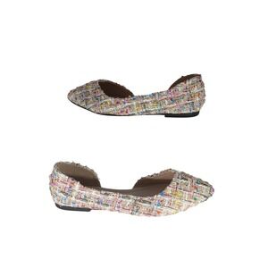 Fashion Tweed D'Orsay Flats 41 Multi Color Pointed Toe Metallic Chic Workwear